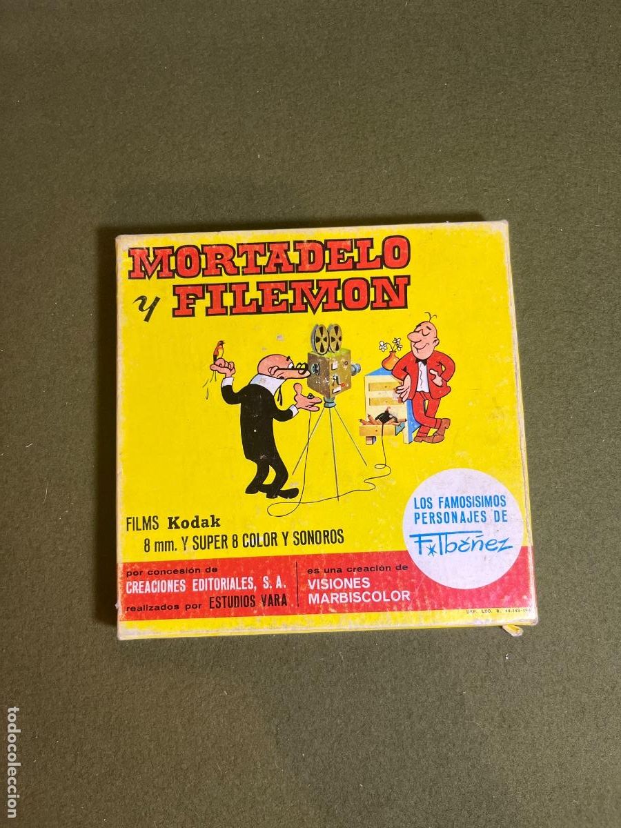 Kino: Pel&iacute;cula Super 8 Mortadelo y Filem&oacute;n Color Sonora Estudios Vara Visiones Marbiscolor F. Ib&aacute;&ntilde;ez