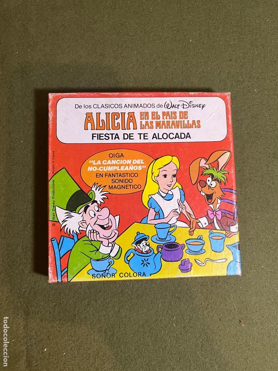 Cine: Pel&iacute;cula Super 8 Alicia en el Pa&iacute;s de las Maravillas Fiesta de T&eacute; Alocada Walt Disney Sonora Color