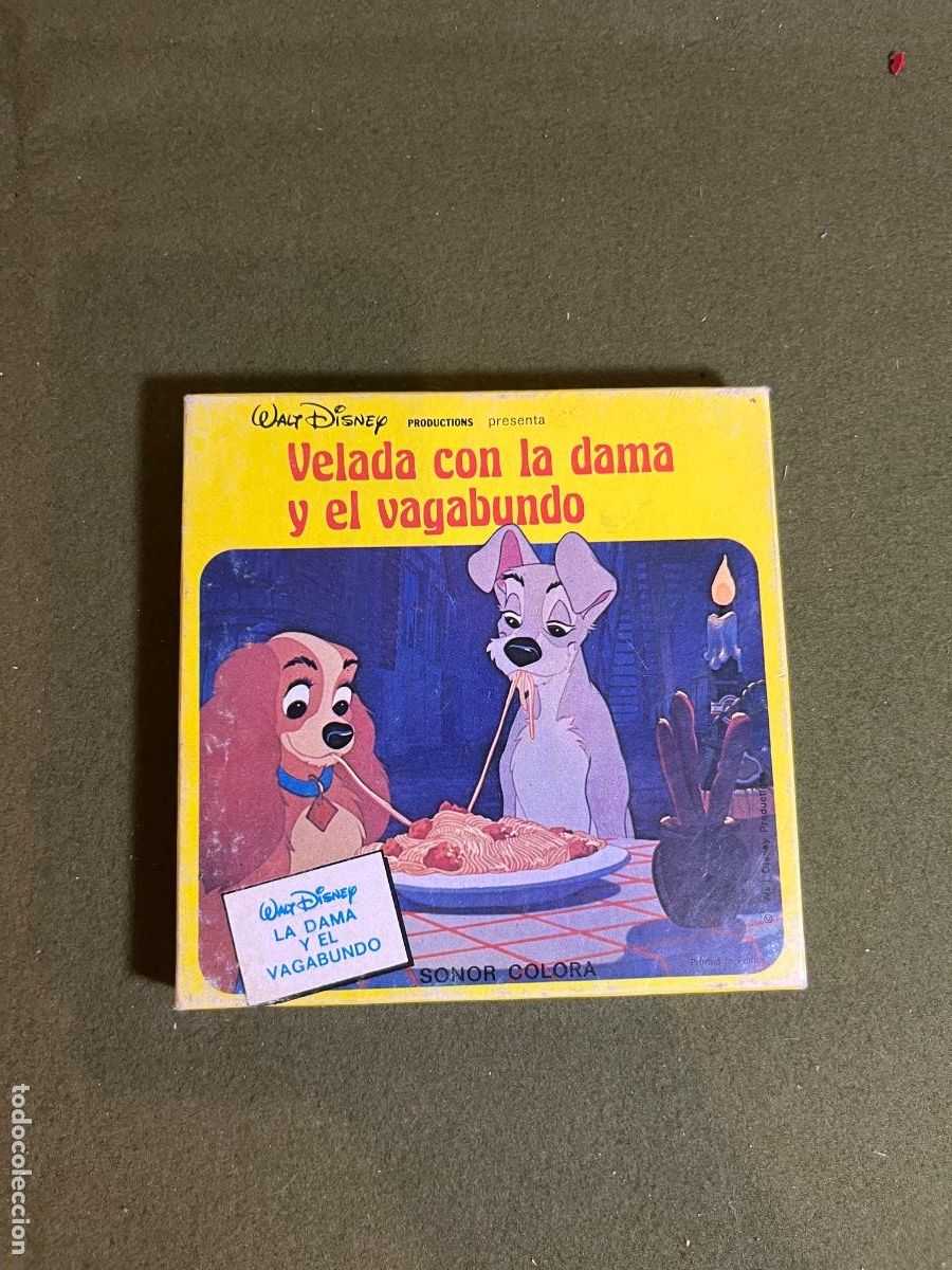 Cine: Pel&iacute;cula Super 8 La Dama y el Vagabundo Velada con la Dama y el Vagabundo Walt Disney Sonora Color