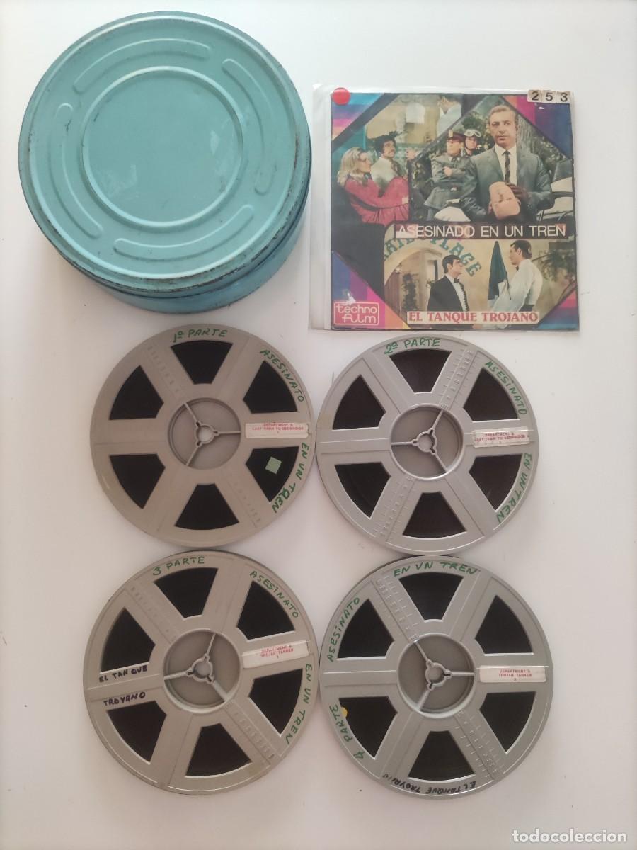 Cine: Asesinado en un tren + El tanque trojano / 4 bobinas 120 / Pel&iacute;cula super 8 / Leer descripci&oacute;n