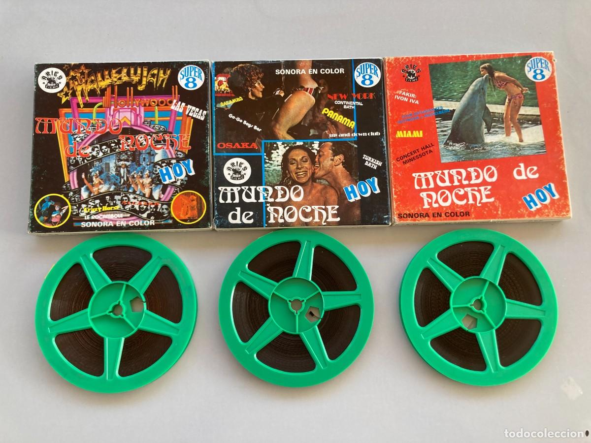 Cine: 3 PEL&Iacute;CULAS SUPER 8 ORIGINAL NO PROBADAS / MUNDO DE NOCHE HOY - 3 rollos