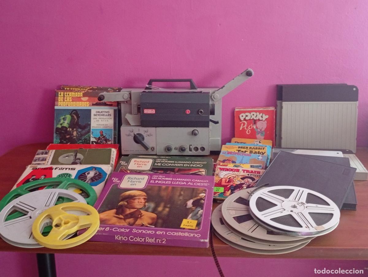 Cine: Megalote Cine Super 8: Proyector Euming + M&aacute;s de 20 Pel&iacute;culas y bobinas