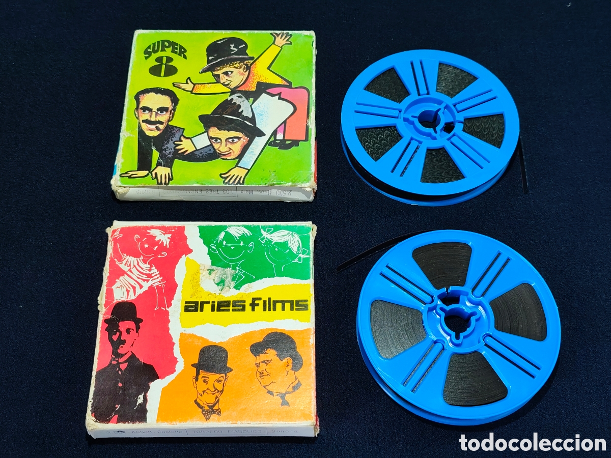 Cine: Lote de 2 Pel&iacute;culas Super 8 Vintage - Cine Cl&aacute;sico (Aries Films)
