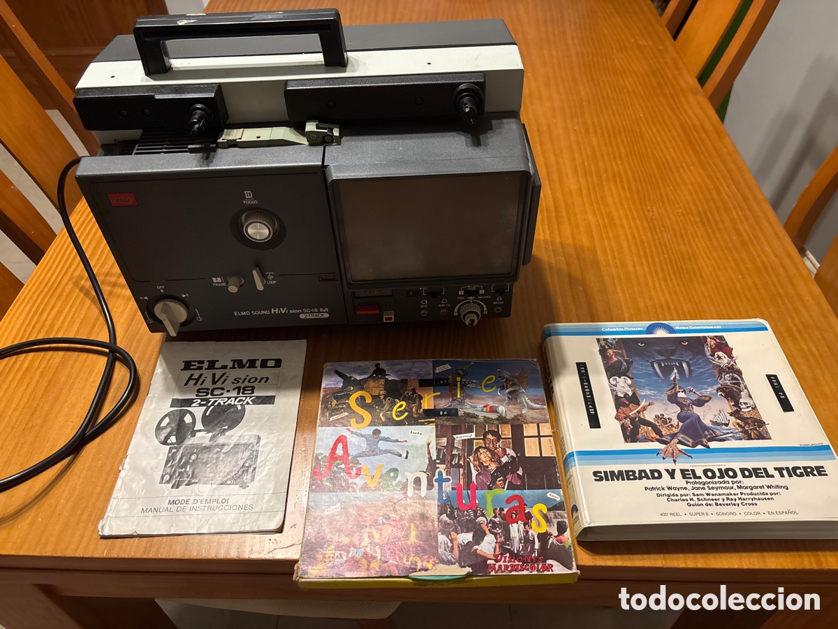 Cine: Proyector de cine Super 8 con sonido Elmo Sound HiVi-sion SC-18 2-Track con Manual