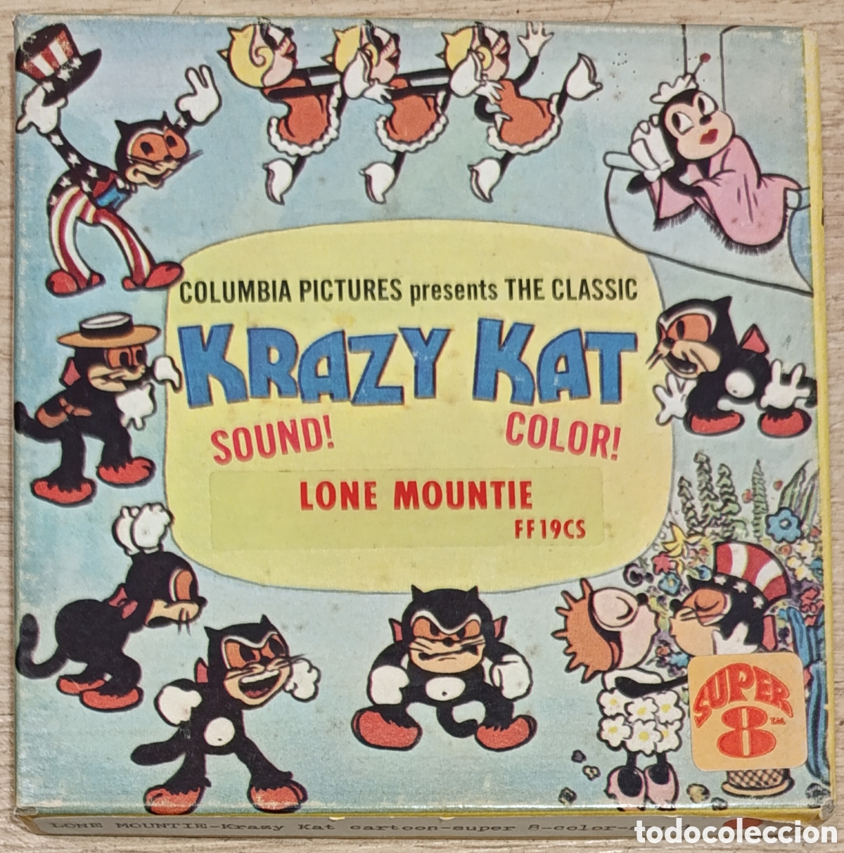 Cine: Super 8 ++Krazy Kat. Lone Mountie++Animaci&oacute;n 60 metros 1938