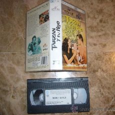 Cine: TARZAN Y SU HIJO JOHNNY WEISSMULLER VHS ORIGINAL CON DOBLAJE DE CINE DE 1965. Lote 20475166