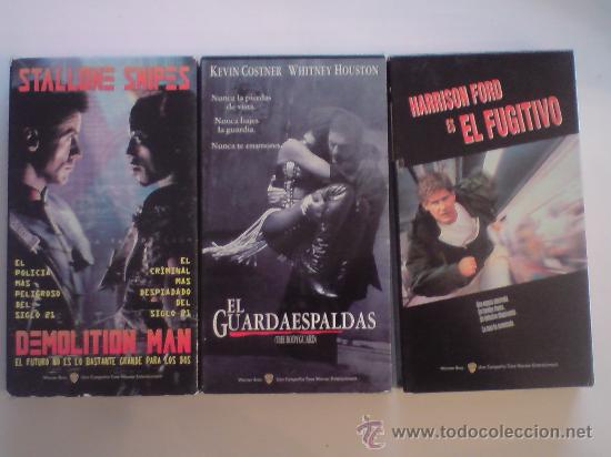 Cine: VHS - PACK DEMOLUTION MAN, EL GUARDAESPALDAS Y EL FUGITIVO
