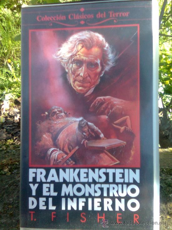 Cine: Serie franki Vhs hammer -Frankenstein y el monstruo Del infierno (Terece fisher,1974).peter Cushing
