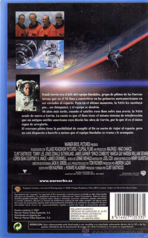 Cine: VHS ORIGINAL - SPACE COWBOYS - CLINT EASTWOOD, TOMMY LEE JONES, DONALD SUTHERLAND, JAMES GARNER... - Foto 2 - 28213939