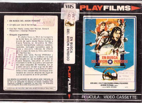 Cinema: EN BUSCA DEL AVION PERDIDO / 1 EDICION VHS