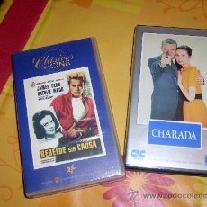 Cine: CINE CLASICO, DOS CINTAS VHS: REBELDE SIN CAUSA Y CHARADA. Lote 36117994