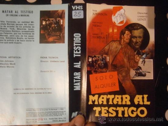 Cinema: MATAR AL TESTIGO -VHS