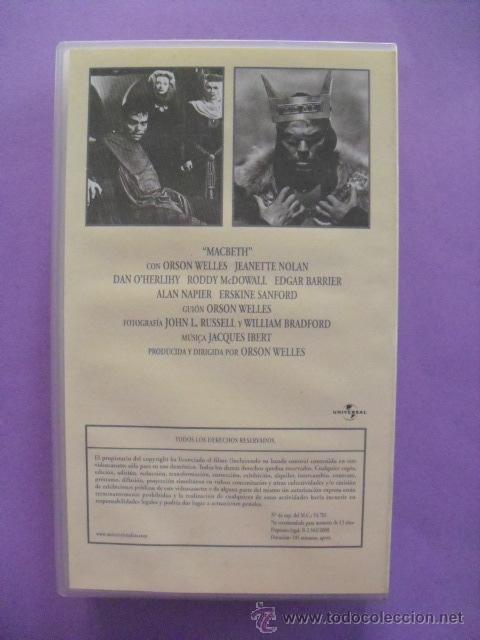 Cine: MACBETH. ORSON WELLES, 1948. VHS. - Foto 2