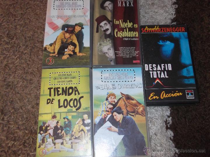 Cine: LOTE DE 4 VHS DE LOS HERMANOS MARX-UNA NOCHE EN CASABLANCA,TIENDA DE LOCOS,UN DIA EN LAS CARRERAS...