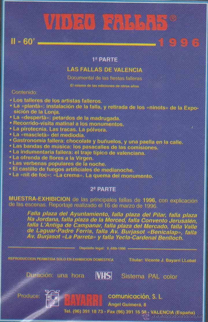Cine: LAS FALLAS DE VALENCIA &middot; DOCUMENTAL EN VHS &middot; VIDEO FALLAS 1996 - Foto 2