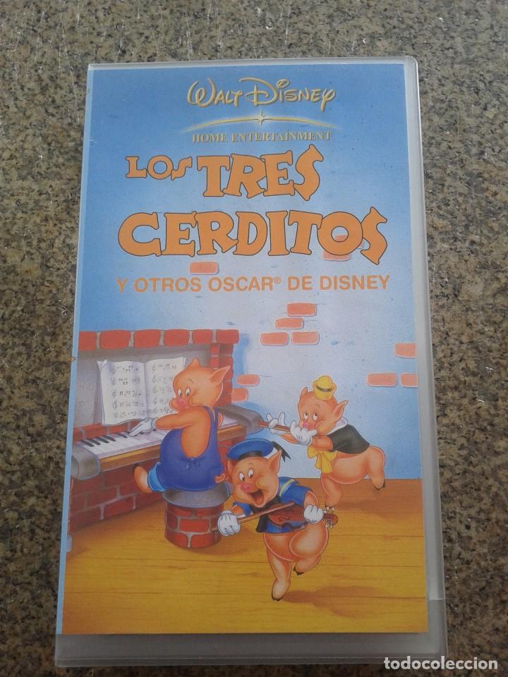 Cine: VHS -- LOS TRES CERDITOS Y OTROS OSCAR DE DINEY -- VIDEO CON 9 CORTOS DE DISNEY --