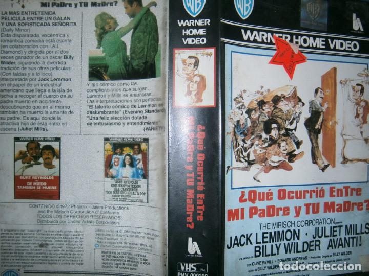Cinema: ((PELICULA-VHS))-&iquest;QUE ACURRIO ENTRE MI PADRE Y TU MADRE ?