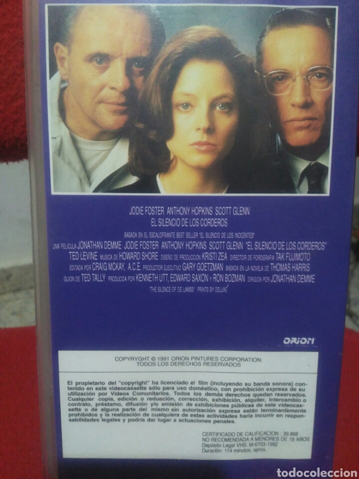 Cine: Pelicula VHS, El silencio de los corderos - Foto 2