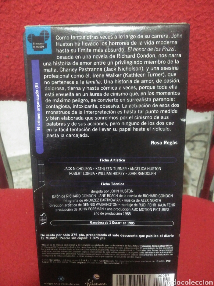 Cine: Pelicula VHS, El honor de los Prizzi - Foto 2