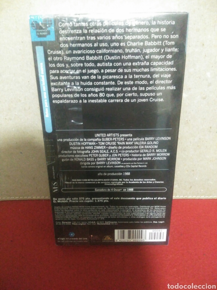 Cine: Pel&iacute;cula VHS, Rain man - Foto 2