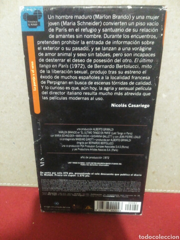 Cine: Pel&iacute;cula VHS, El &uacute;ltimo tango en Par&iacute;s - Foto 2