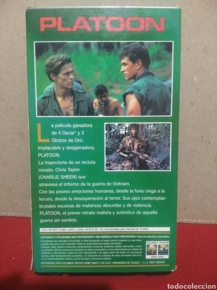 Cine: Pel&iacute;cula VHS, Platoon - Foto 2