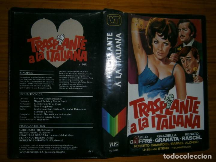 Cine: TRASPLANTE A LA ITALIA ,,primera edicion ,,,mas de 50000 peliculas beta vhs 2000