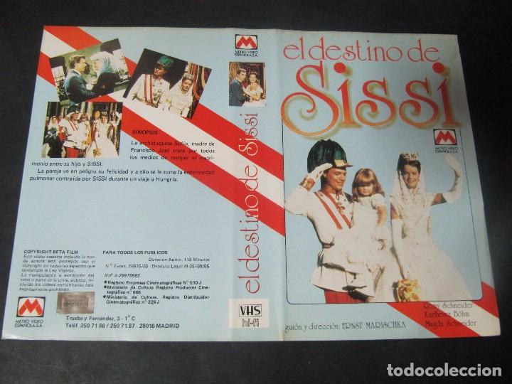 Cine: CARATULA GRANDE ORIGINAL VHS EL DESTINO DE SISSI Romy Schneider Karlheinz B&ouml;hm Magda Schneider metro