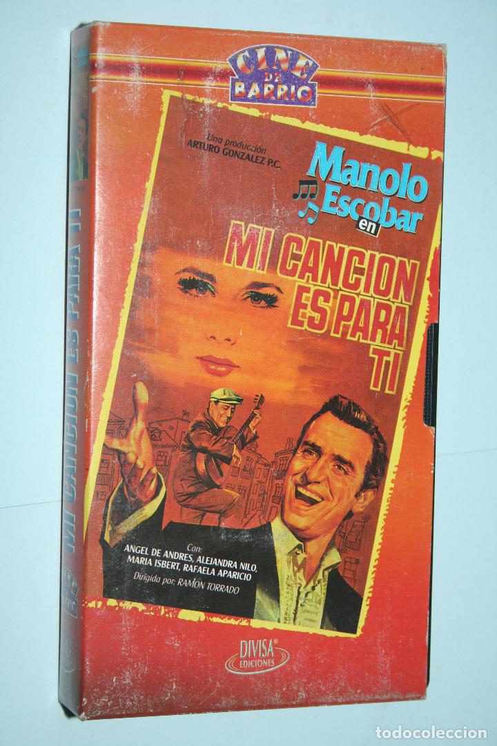 Cinema: MI CANCI&Oacute;N ES PARA T&Iacute; *** VHS CINE DE BARRIO *** DIVISA *** Car&aacute;tula de cart&oacute;n a color