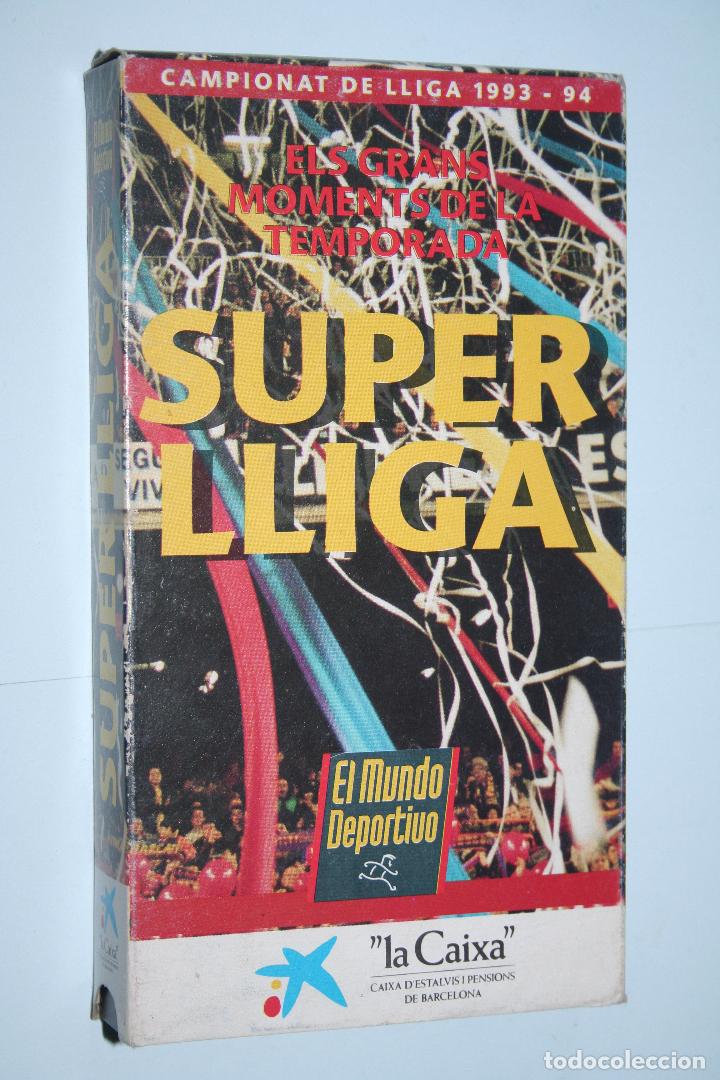 Cinema: SUPER LLIGA *** VHS FUTBOL CLUB BARCELONA (1994) *** DEPORTE *** Car&aacute;tula de cart&oacute;n a color