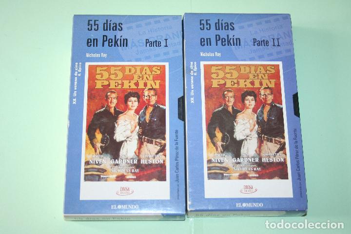 Cinema: 55 D&Iacute;AS EN PEK&Iacute;N (vol 1 y 2) *** LOTE 2 VHS CINE *** DIVISA *** FUNDA CART&Oacute;N ***