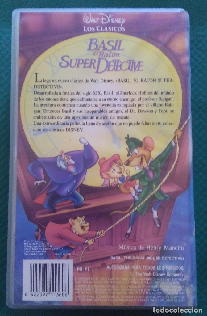 Cine: BASIL EL RATON SUPERDECTETIVE - DISNEY - VHS - EDITADA 1992 - Foto 2