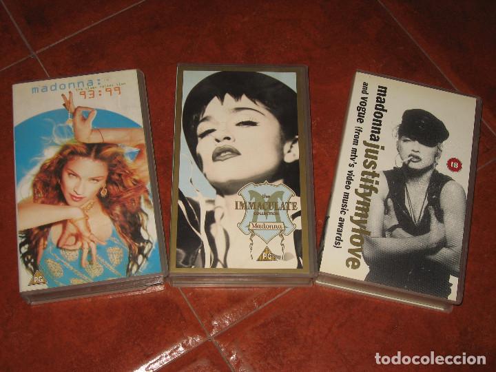 Cine: LOTE 3 VHS MUSICALES MADONNA THE IMMACULATECOLLECTION, JUSTIFY MY LOVE, VIDEOCLIPS...