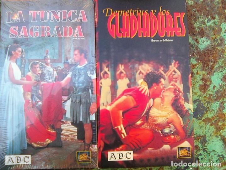 Cine: lote semana santa - diptico magistral - La t&uacute;nica sagrada + Demetrius y los gladiadores (1953-54)