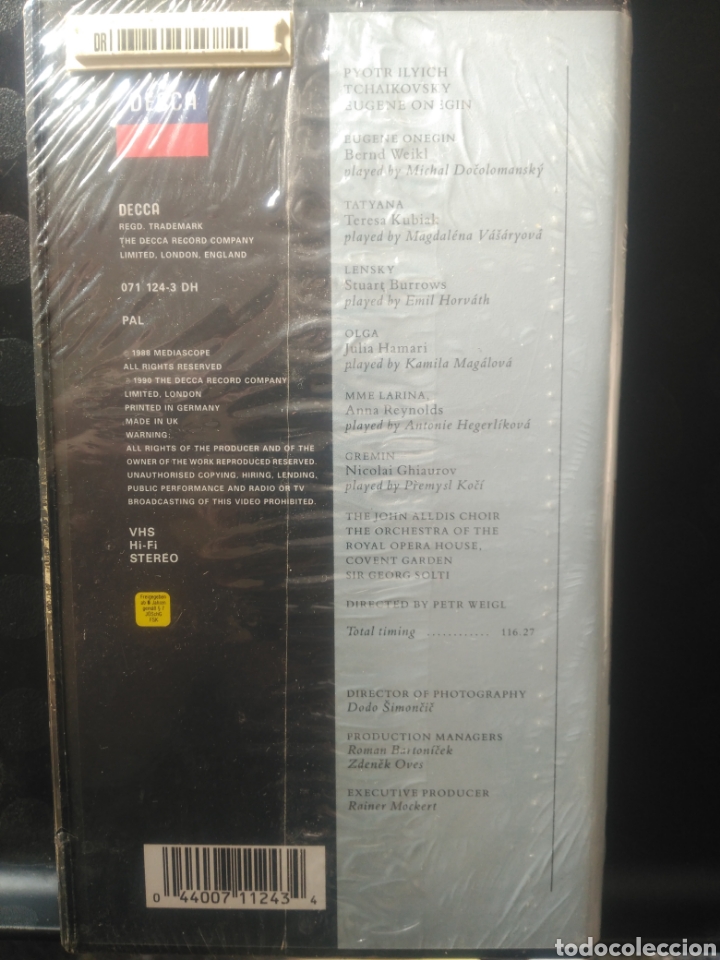 Cine: Tchaikovsky, Eugene Onegin. VHS - Foto 2