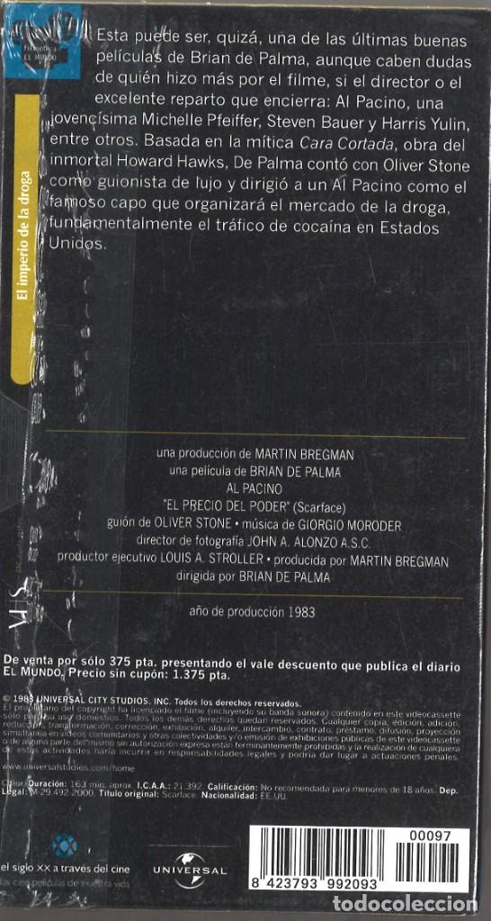 Cine: Al Pacino. El precio del poder. VHS. Nueva, precintada - Foto 2