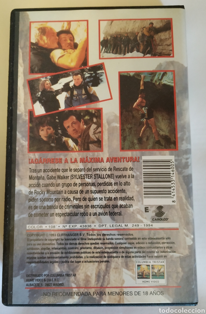 Cine: VHS M&aacute;ximo Riesgo (1993) Sylvester Stallone - Foto 2