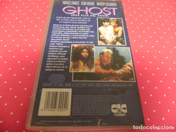 Cine: VHS- GHOST- PATRICK SWAYZE DEMI MOORE - Foto 2