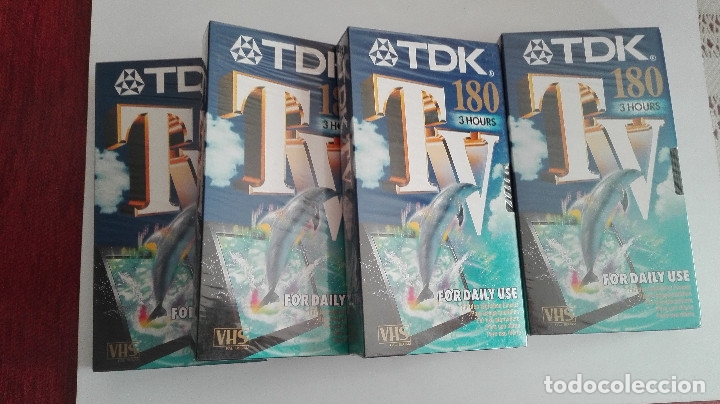Cine: LOTE 4 CINTAS PRECINTADAS VHS TDK 3 HORAS PAL SECAM