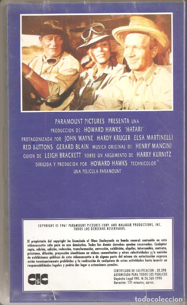 Cine: HATARI. JOHN WAYNE. VHS - Foto 2