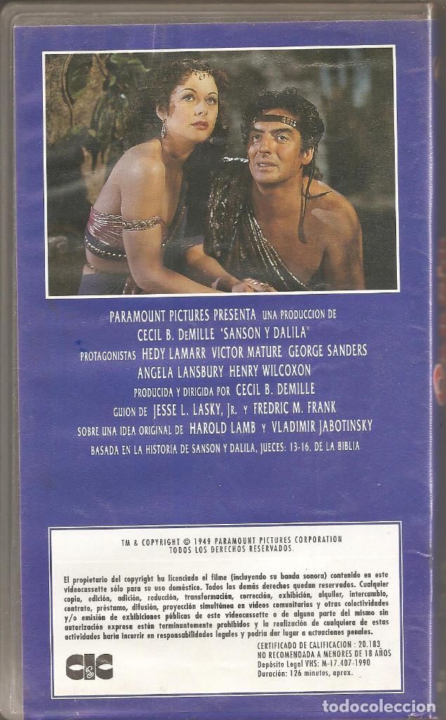 Cine: SANS&Oacute;N Y DALILA. VHS - Foto 2