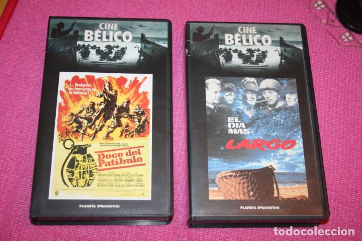 Cine: DOCE EN EL PAT&Iacute;BULO + EL D&Iacute;A M&Aacute;S LARGO ** LOTE 2 FILMS VHS COLECCI&Oacute;N CINE B&Eacute;LICO n&ordm; 2 y n&ordm; 3