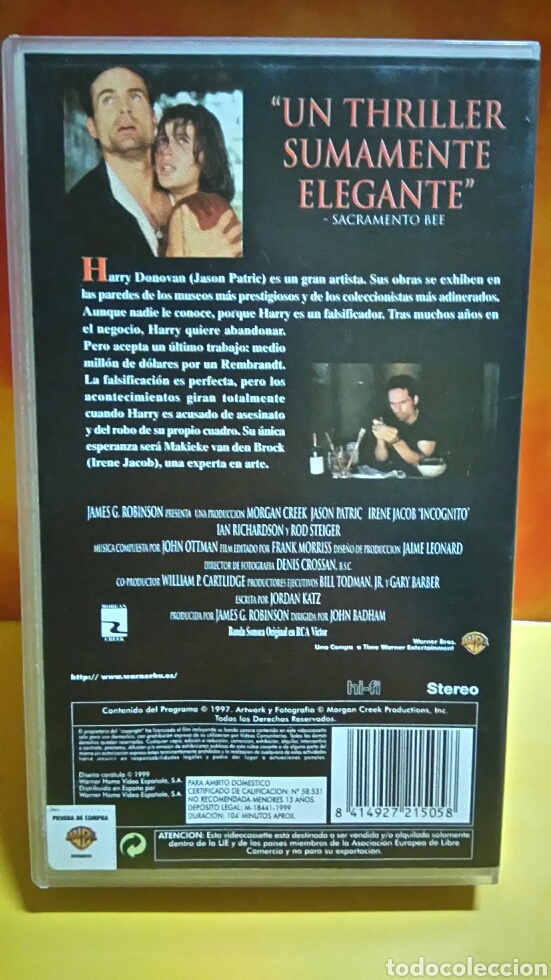 Cine: INCOGNITO - VHS - Foto 4