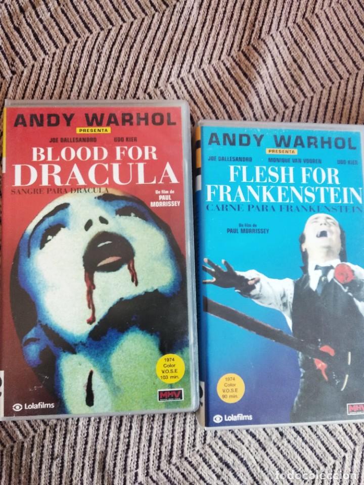 Cine: PACK PAUL MORRISSEY 2 CINTAS VHS - CARNE PARA FRANKENSTEIN Y SANGRE PARA DRACULA