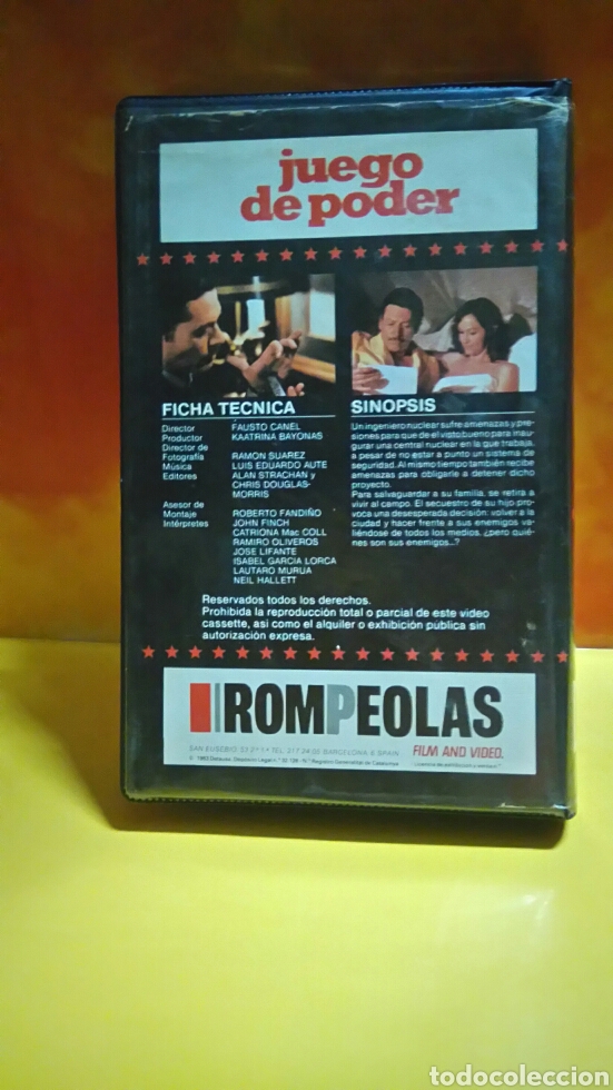 Cine: JUEGO DE PODER - Fausto Canel, Jon Finch - VHS - Foto 3