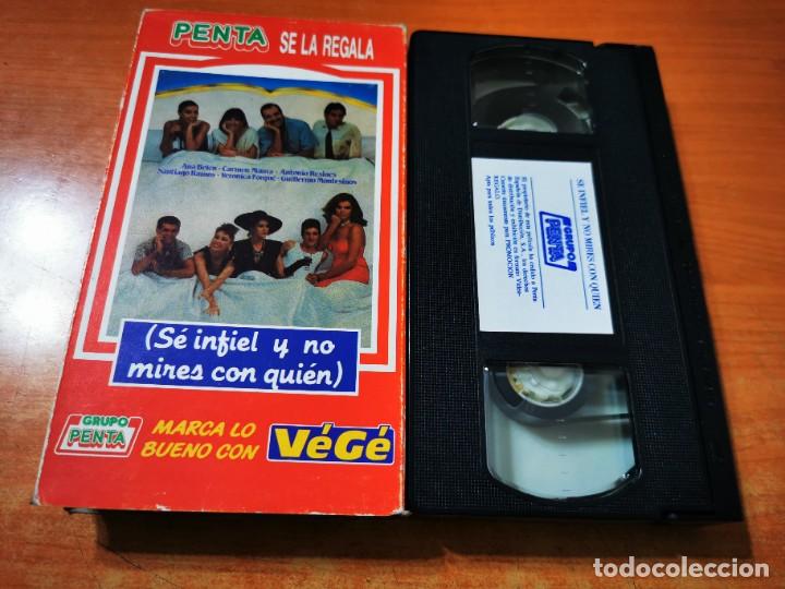 Cine: SE INFIEL Y NO MIRES CON QUIEN VHS PROMO PENTA PORTADA DE CARTON ANA BELEN CARMEN MAURA - Foto 1 - 289890303