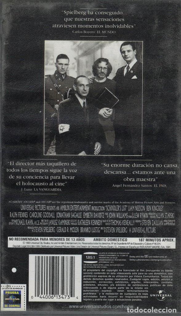 Cine: VHS La Lista de Schindler - Foto 2