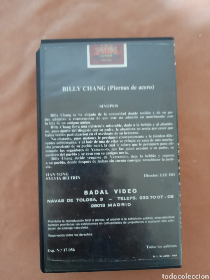 Cine: BILLY CHANG. PIERNAS DE ACERO - HAN YONG, SYLVIA BELTRIN - ARTES MARCIALES - VHS - Foto 4 - 298095998