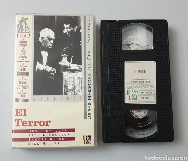 VHS - EL TERROR - ROGER CORMAN, JACK NICHOLSON, BORIS KARLOFF (Cine - Películas - VHS)