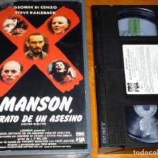 Cine: MANSON : RETRATO DE UN ASESINO - GEORGE DICENZO, STEVE RAILSBACK, NANCY WOLFE - CBS FOX - VHS. Lote 312844328